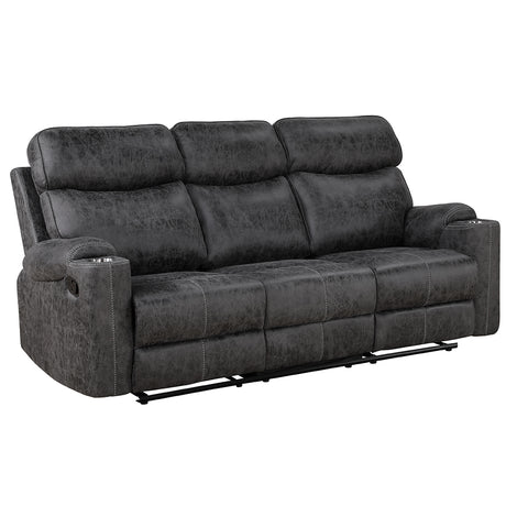 Hirah Dark Gray Motion Sofa - Ornate Home
