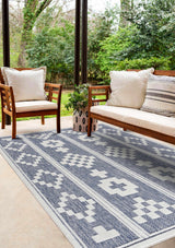 Hiro Blue Outdoor Rug - Clearance - Ornate Home
