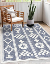 Hiro Blue Outdoor Rug - Clearance - Ornate Home