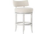 Hirsch Glacier White/White/Cream Fabric Counter Stool - Ornate Home