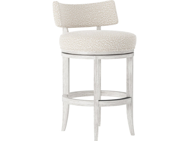 Hirsch Glacier White/White/Cream Fabric Counter Stool - Ornate Home
