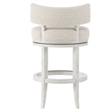 Hirsch Glacier White/White/Cream Fabric Counter Stool - Ornate Home