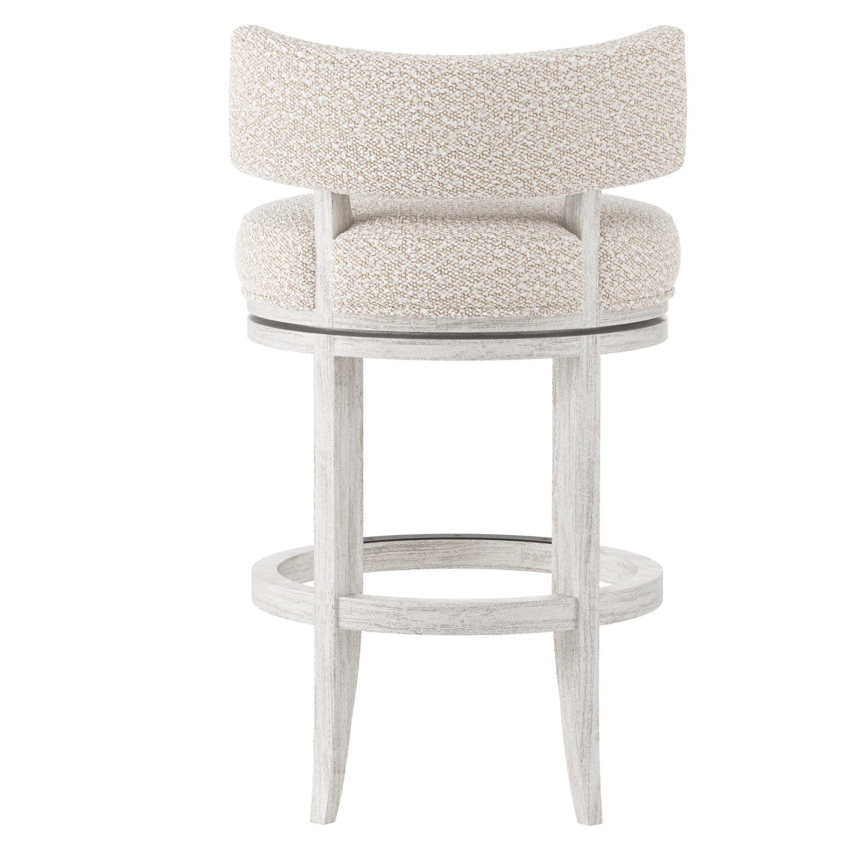 Hirsch Glacier White/White/Cream Fabric Counter Stool - Ornate Home