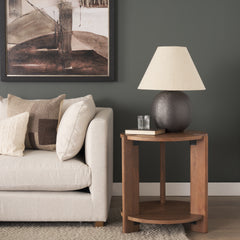 Hisako Medium Brown Open Round Accent Table - Ornate Home