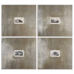 Historical Buildings Black/Silver/White Framed Art (Set of 4) - Ornate Home