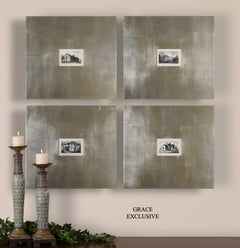 Historical Buildings Black/Silver/White Framed Art (Set of 4) - Ornate Home