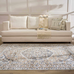 Hiti Beige Flat Pile Washable Rug - Ornate Home