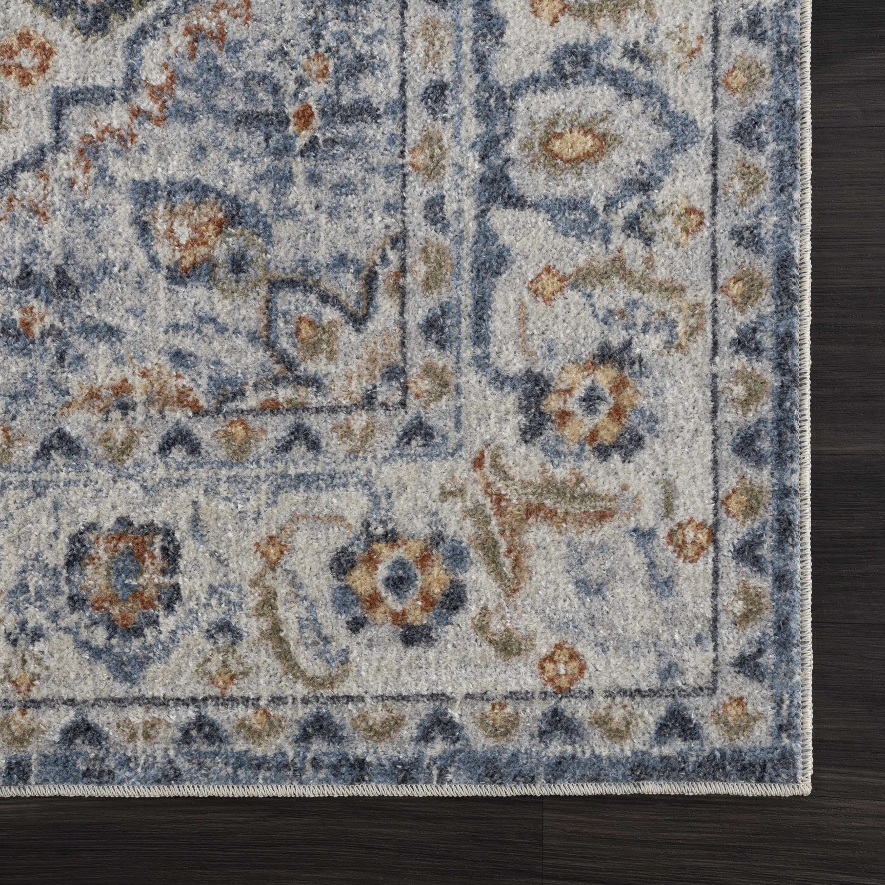 Hiti Blue&Cream Flat Pile Washable Rug - Limited Edition - Ornate Home
