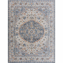 Hiti Cream&Blue Washable Rug - Clearance - Ornate Home