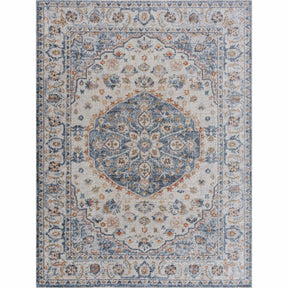 Hiti Cream&Blue Washable Rug - Clearance - Ornate Home