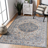 Hiti Cream&Blue Washable Rug - Clearance - Ornate Home