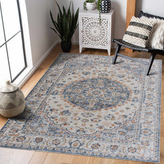 Hiti Cream&Blue Washable Rug - Clearance - Ornate Home