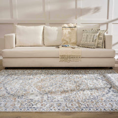 Hiti Cream Flat Pile Washable Rug - Ornate Home