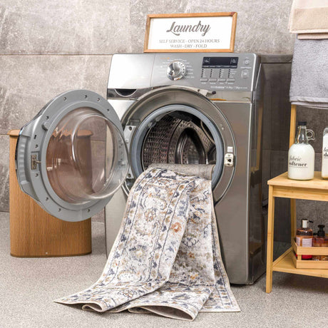 Hiti Cream Washable Performance Rug - Ornate Home