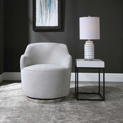Hobart Gray Casual Swivel Chair - Ornate Home