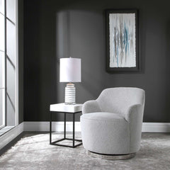 Hobart Gray Casual Swivel Chair - Ornate Home