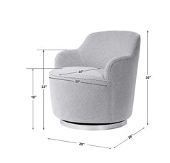 Hobart Gray Casual Swivel Chair - Ornate Home