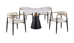 Hobro Black/White 5 Pc. Dining Table Set - Ornate Home