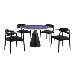 Hobro Black/White 5 Pc. Round Dining Table Set - Ornate Home