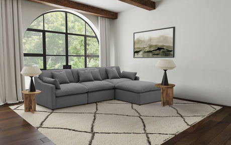 Hobson Charcoal 4-piece Upholstered Modular Sectional Sofa - Ornate Home