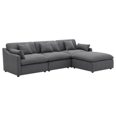 Hobson Charcoal 4-piece Upholstered Modular Sectional Sofa - Ornate Home