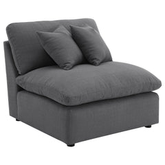 Hobson Charcoal 4-piece Upholstered Modular Sectional Sofa - Ornate Home
