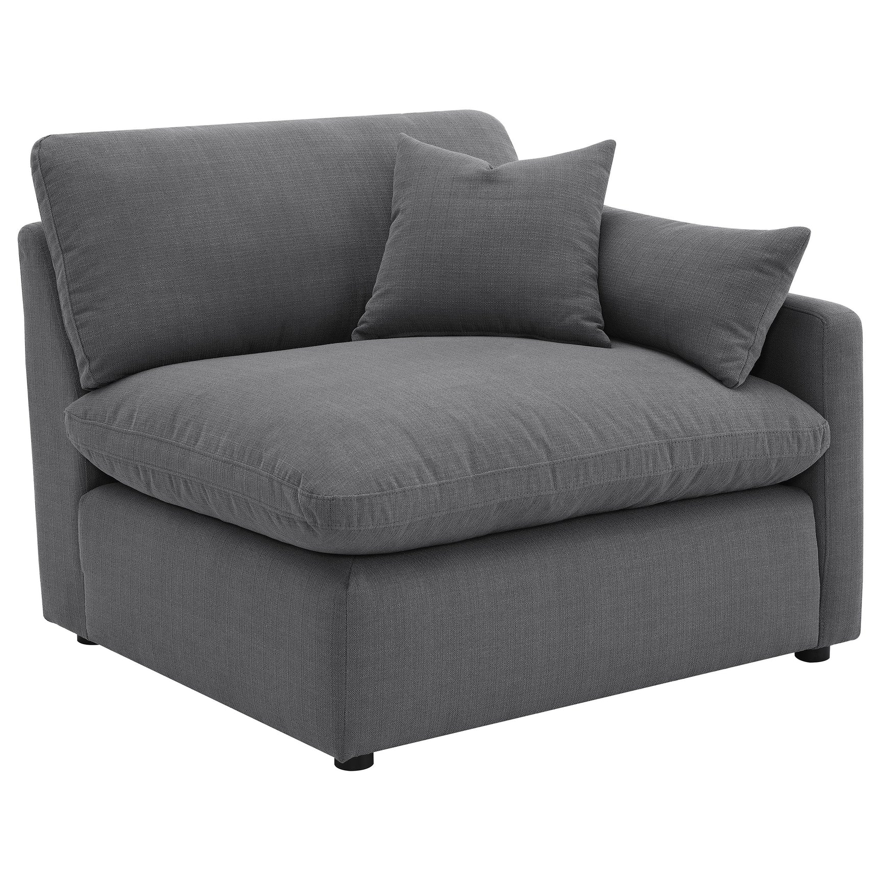 Hobson Charcoal 4-piece Upholstered Modular Sectional Sofa - Ornate Home