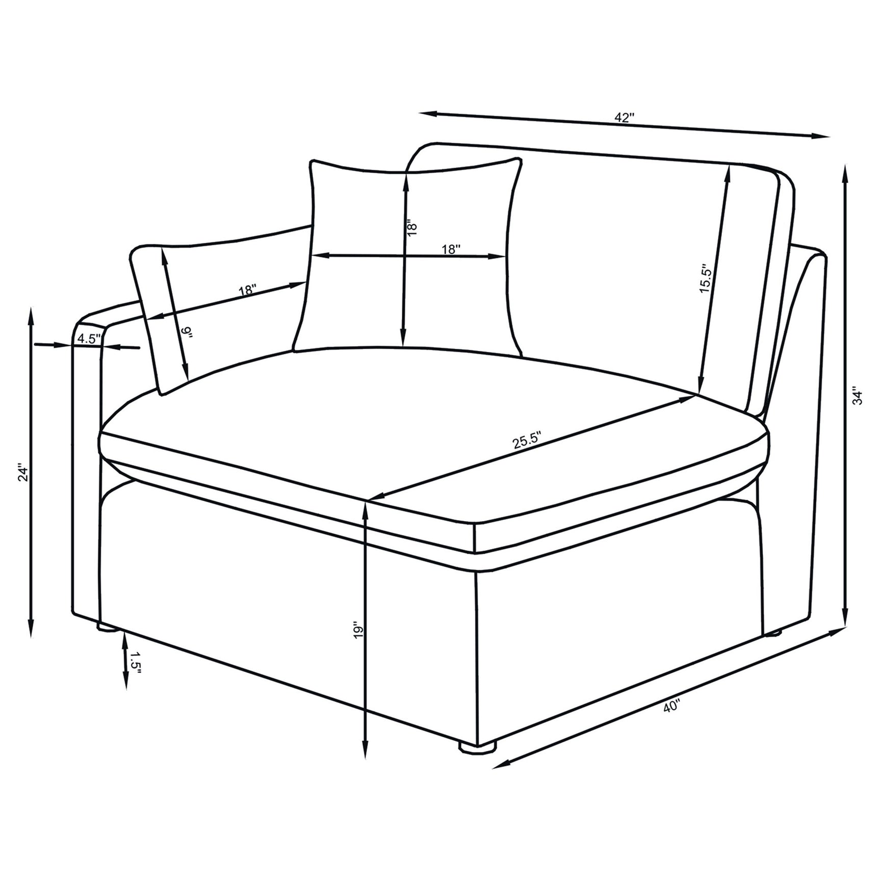 Hobson Charcoal 4-piece Upholstered Modular Sectional Sofa - Ornate Home