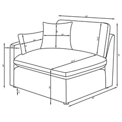 Hobson Charcoal 4-piece Upholstered Modular Sectional Sofa - Ornate Home