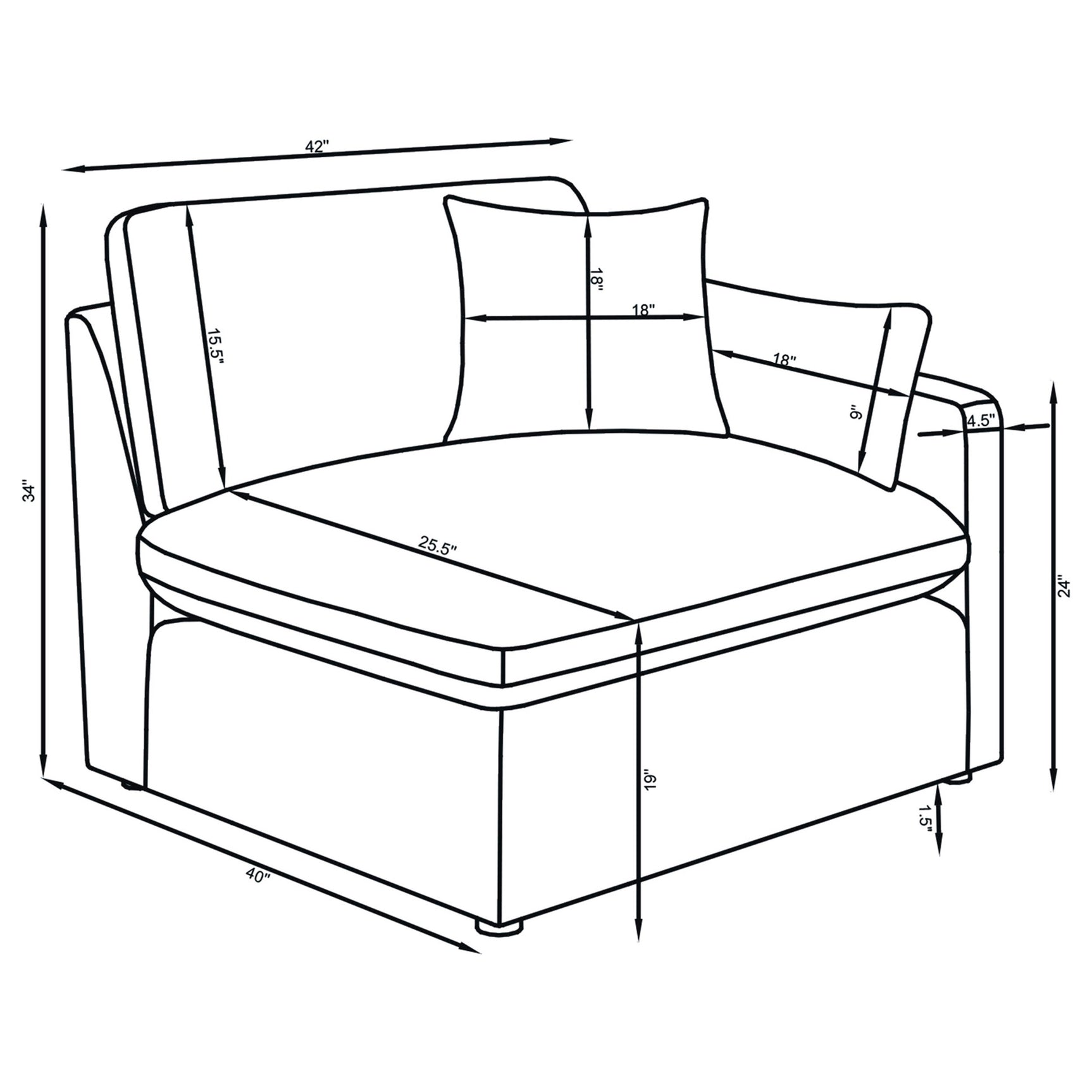Hobson Charcoal 4-piece Upholstered Modular Sectional Sofa - Ornate Home