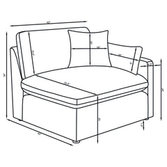 Hobson Charcoal 4-piece Upholstered Modular Sectional Sofa - Ornate Home