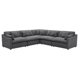 Hobson Charcoal 5-piece Upholstered Modular Sectional Sofa - Ornate Home