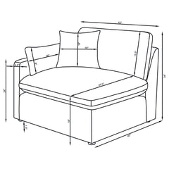 Hobson Charcoal 5-piece Upholstered Modular Sectional Sofa - Ornate Home