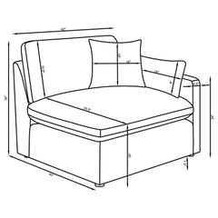 Hobson Charcoal 5-piece Upholstered Modular Sectional Sofa - Ornate Home