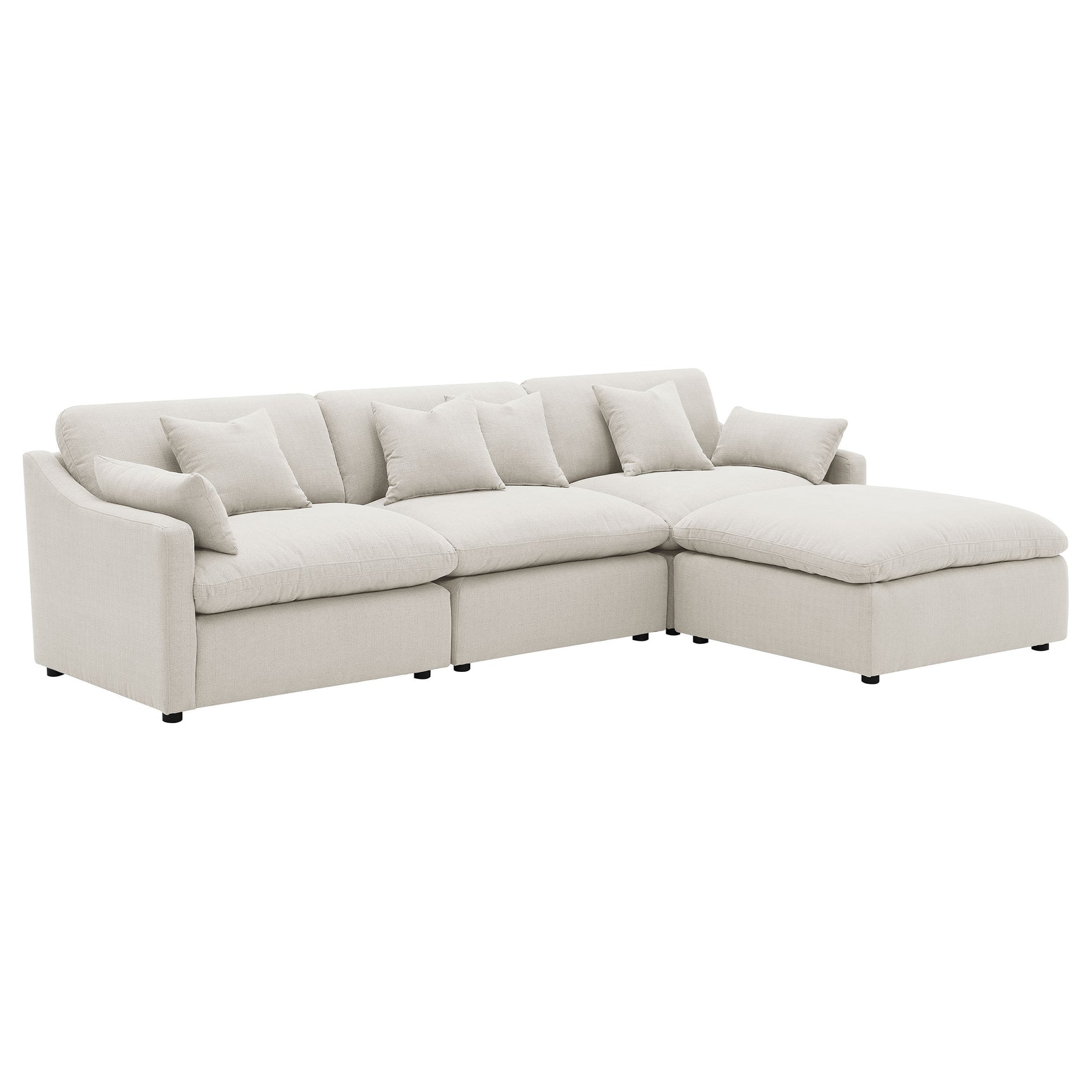 Hobson Ivory 4-piece Upholstered Modular Sectional Sofa - Ornate Home