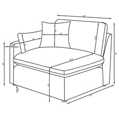 Hobson Ivory 4-piece Upholstered Modular Sectional Sofa - Ornate Home