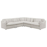 Hobson Ivory 5-piece Upholstered Modular Sectional Sofa - Ornate Home