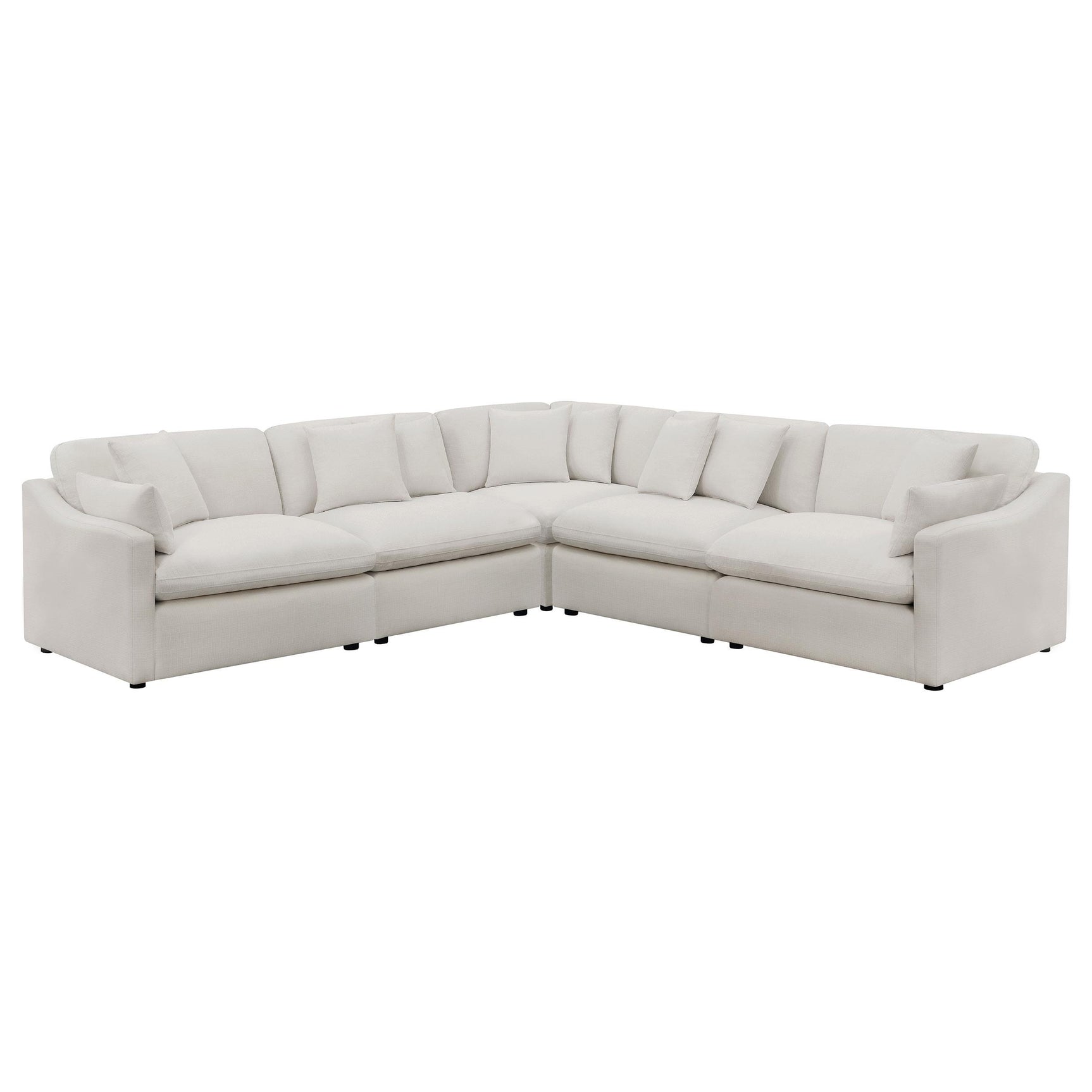 Hobson Ivory 5-piece Upholstered Modular Sectional Sofa - Ornate Home