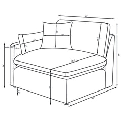 Hobson Ivory 5-piece Upholstered Modular Sectional Sofa - Ornate Home