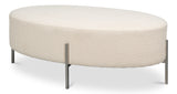 Hoff Off White Boucle Ottoman