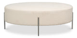 Hoff Off White Boucle Ottoman