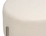 Hoff Off White Boucle Ottoman