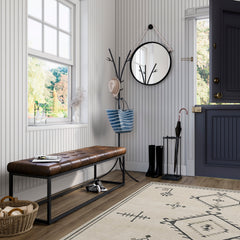 Hogan Dark Sienna Large Ottoman - Ornate Home