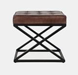 Hogan Dark Sienna Small Ottoman - Ornate Home