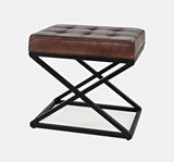 Hogan Dark Sienna Small Ottoman - Ornate Home