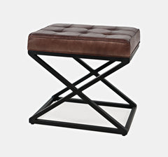 Hogan Dark Sienna Small Ottoman - Ornate Home