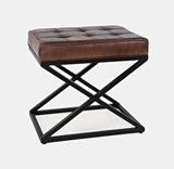 Hogan Dark Sienna Small Ottoman - Ornate Home
