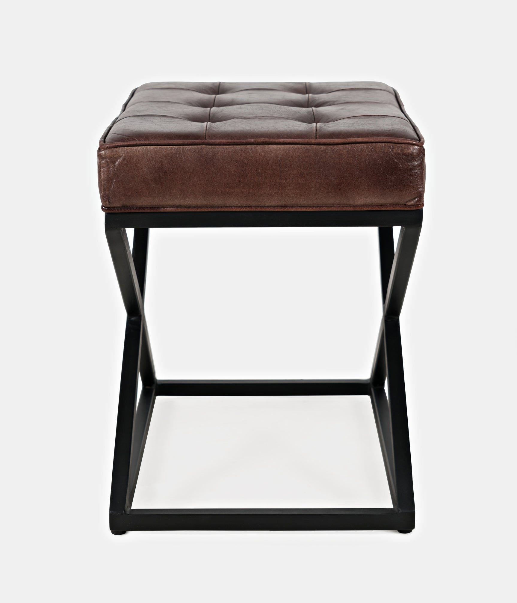 Hogan Dark Sienna Small Ottoman - Ornate Home