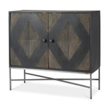 Hogarth Dark Brown/Black/Silver 2 Door Dark Accent Cabinet - Ornate Home