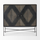 Hogarth Dark Brown/Black/Silver 2 Door Dark Accent Cabinet - Ornate Home